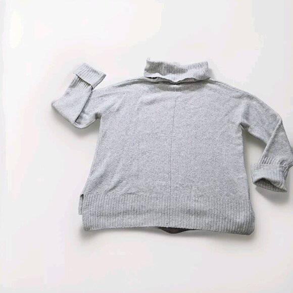 Cynthia Rowley Sweater Womens L Gray LS Shawl Collar Cottagecore Wool Blend Soft - Picture 2 of 12